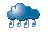 Intermittent light rain or light showers