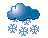 Snow falls